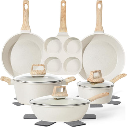 13-Piece Non-Stick Granite Cookware Set – Safe, Non-Toxic & Durable Pots & Pans Set for Healthier Cooking