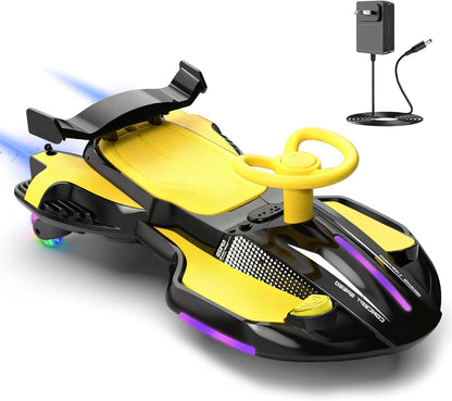 ⏰ LAST DAY 80% OFF  12V Electric Wiggle Car with Pedal for Kids, Rechargeable 2 in 1 Swing Car, Drifting Ride On Toys with Backrest, Anti-Rollover, Spray, Flashing Light, Music, for Ages 3 and Up (Pink)