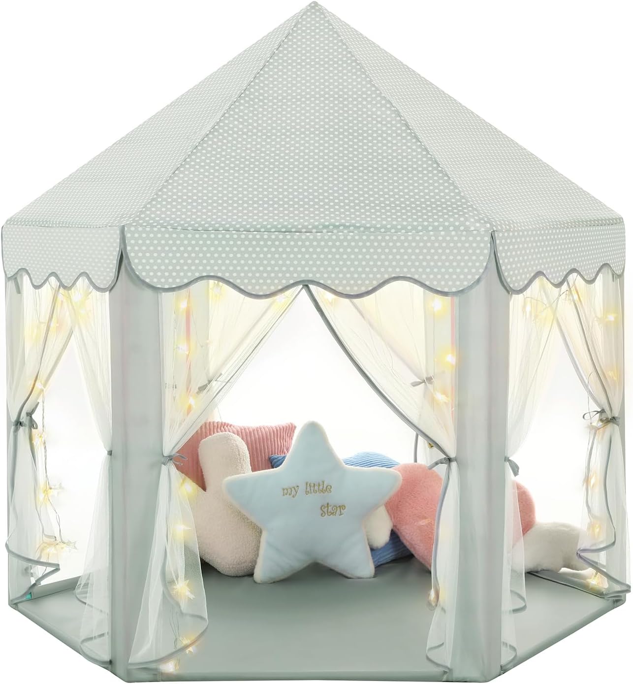 Princess Tent Girls Large Playhouse Kids Castle Play Tent with Star Lights Toy