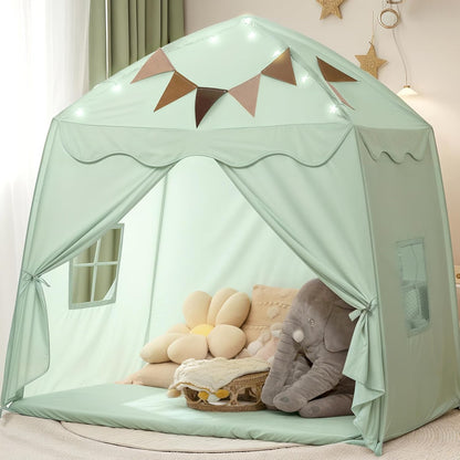 Extra Large Kids Play Tent with Star Lights & Flags ⛺✨