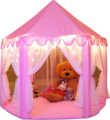 Princess Tent Girls Large Playhouse Kids Castle Play Tent with Star Lights Toy