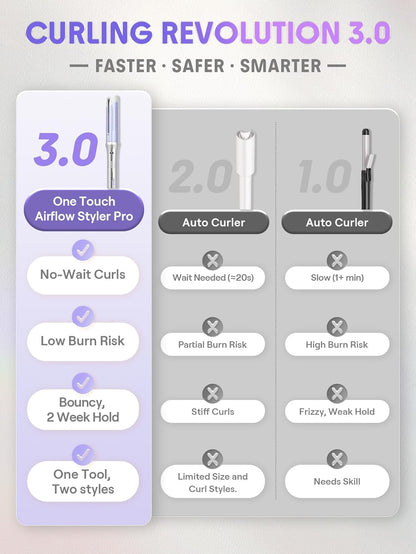 AirFlow Pro: 360° Auto-Rotating Curling Iron with Cool Air Tech 🌀✨