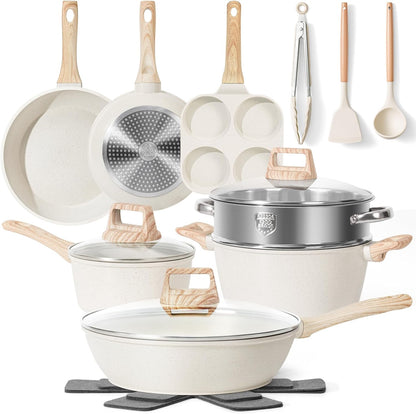 13-Piece Non-Stick Granite Cookware Set – Safe, Non-Toxic & Durable Pots & Pans Set for Healthier Cooking