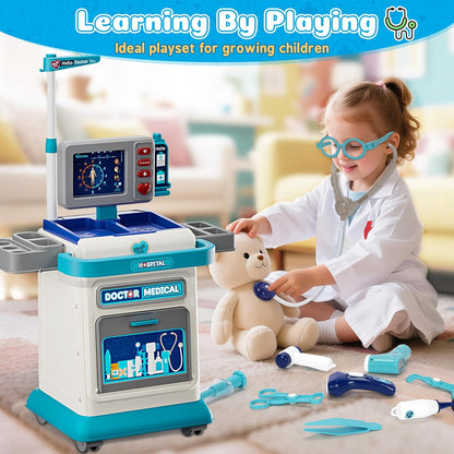 Kids Interactive Doctor Play Station | With Trolley, Stethoscope & Dress-Up 🩺