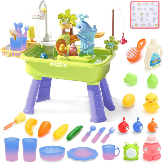 4-in-1 Magic Water & Sand Activity Table | Interactive Play Sink Set 🦀💧