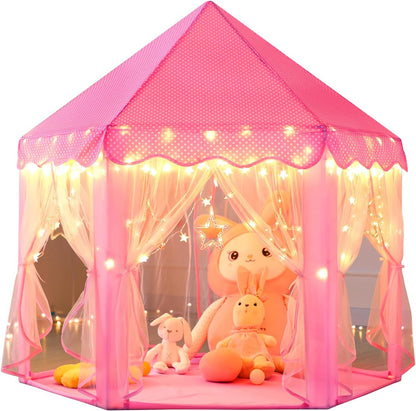 Princess Tent Girls Large Playhouse Kids Castle Play Tent with Star Lights Toy