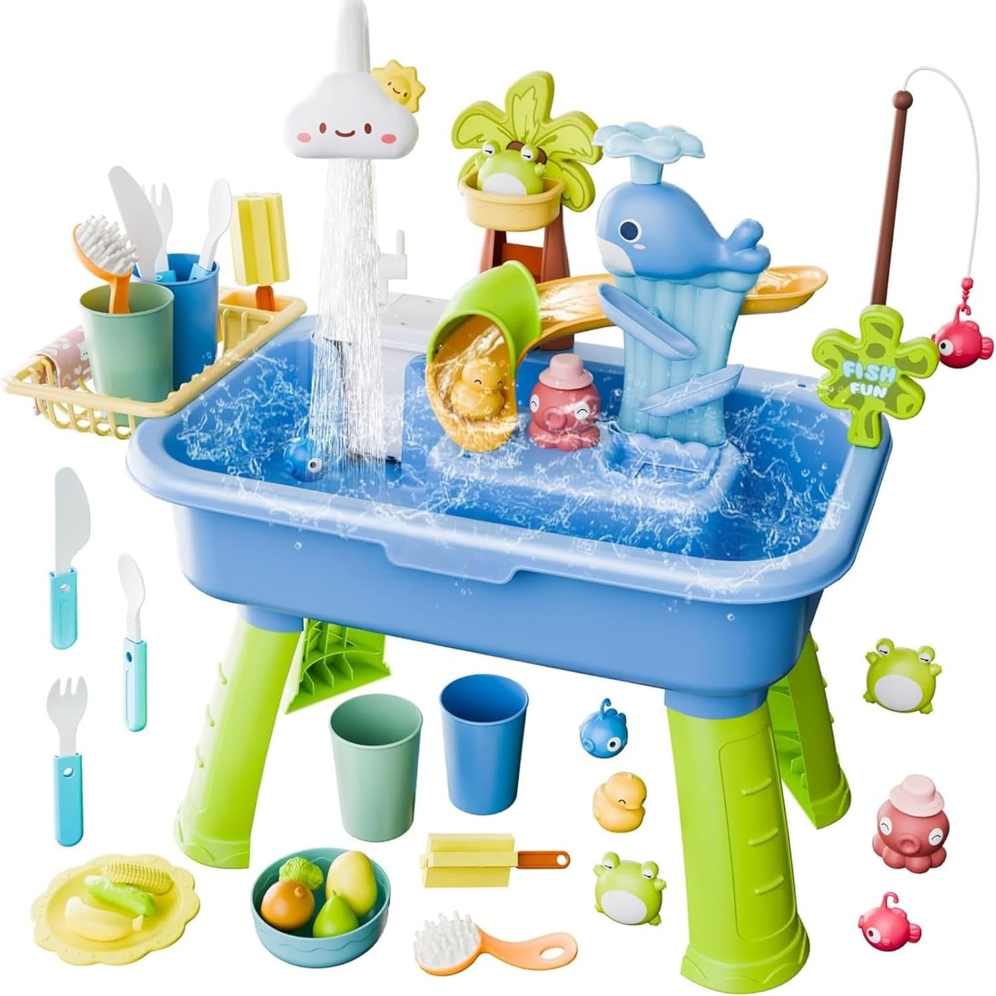 4-in-1 Magic Water & Sand Activity Table | Interactive Play Sink Set 🦀💧