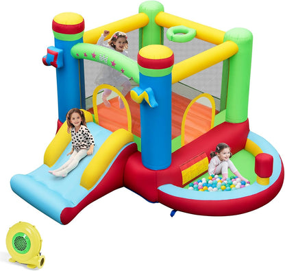 Inflatable Bounce House | Kids Garden Castle with Slide & Ball Pit 🏰