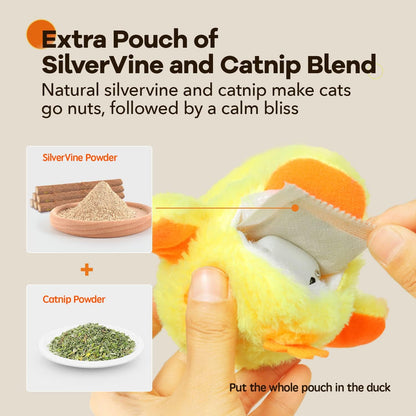 Potaroma Cat Toys Rechargeable Flapping Bird Sparrow, Lifelike Chirp Tweet, Touch Activated Kitten Toy Interactive Cat Exercise Toys for All Breeds Cat Kicker Catnip Toys 4.0 Inches