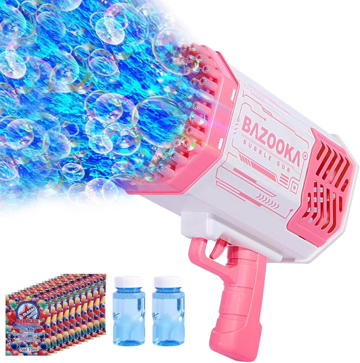 Bubble Gun, 69 Holes Bubble Machine Bubbles Kids Toys for Boys Girls Age 3 4 5 6 7 8 9 10 11 12 Year Old, Summer Outdoor Toy Birthday Wedding Party Halloween Favors