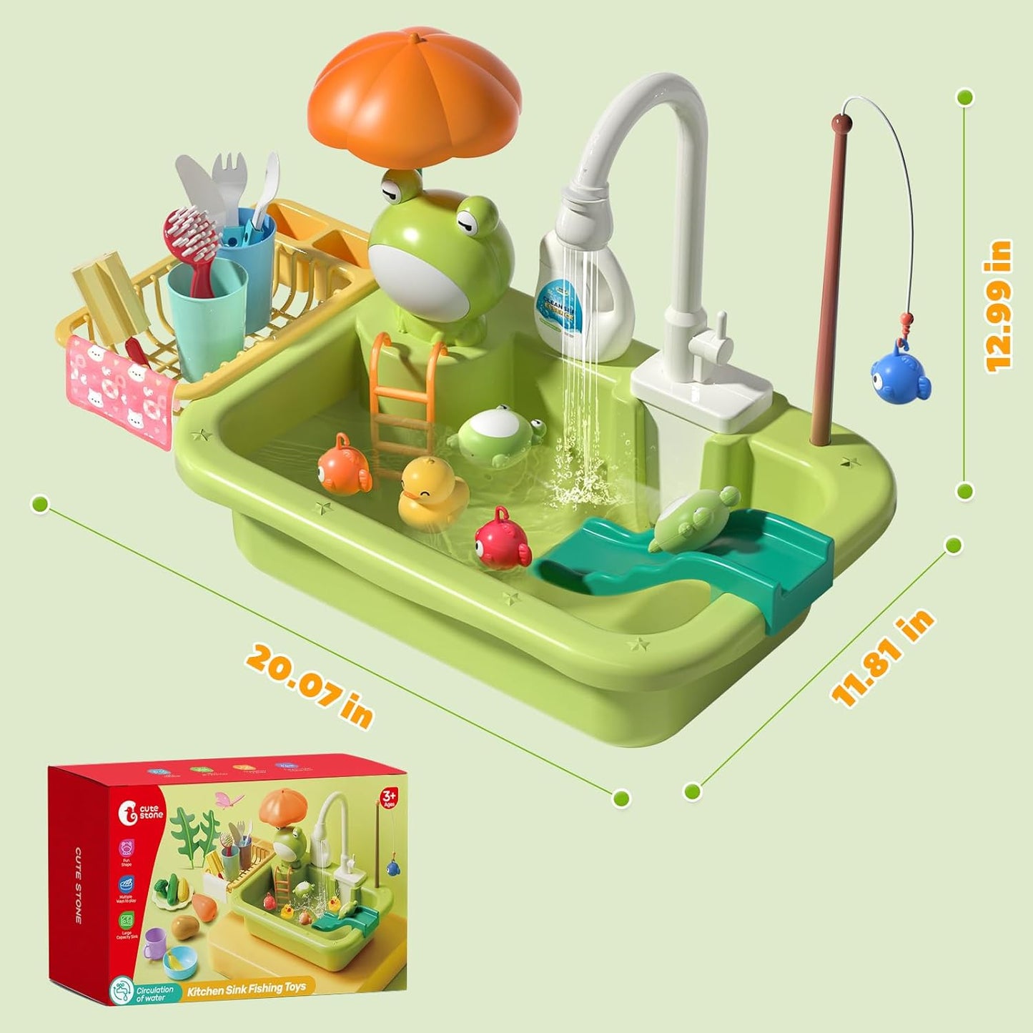 Kitchen Sink Toys with Upgraded Electric Faucet