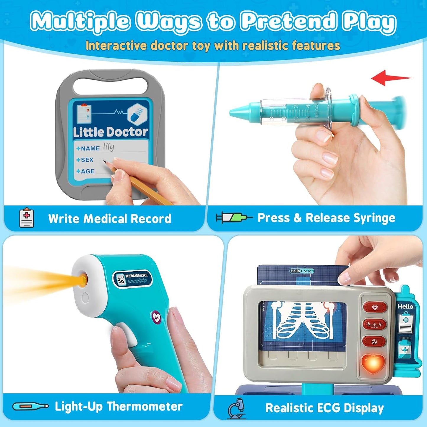 Kids Interactive Doctor Play Station | With Trolley, Stethoscope & Dress-Up 🩺