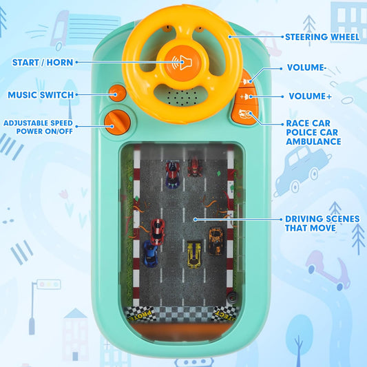 🎉Grand Opening – 50% Off!⏰️ Interactive Educational Toddler Driving Toy | Fun Learning Race Car for Boys & Girls