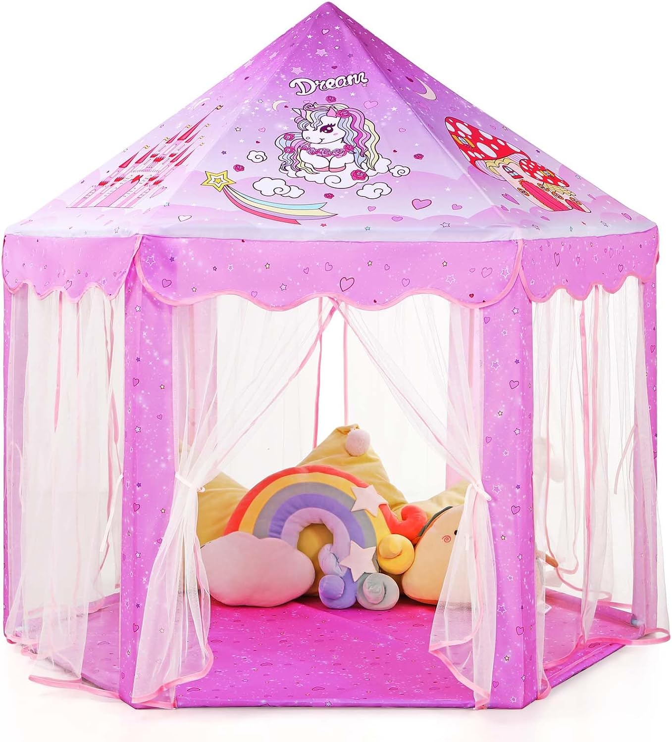 Princess Tent Girls Large Playhouse Kids Castle Play Tent with Star Lights Toy