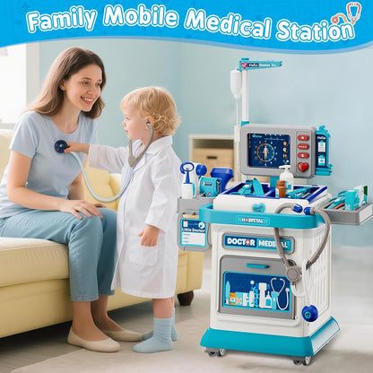 Kids Interactive Doctor Play Station | With Trolley, Stethoscope & Dress-Up 🩺