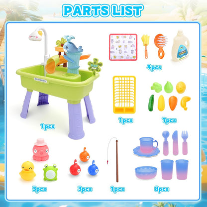 4-in-1 Magic Water & Sand Activity Table | Interactive Play Sink Set 🦀💧