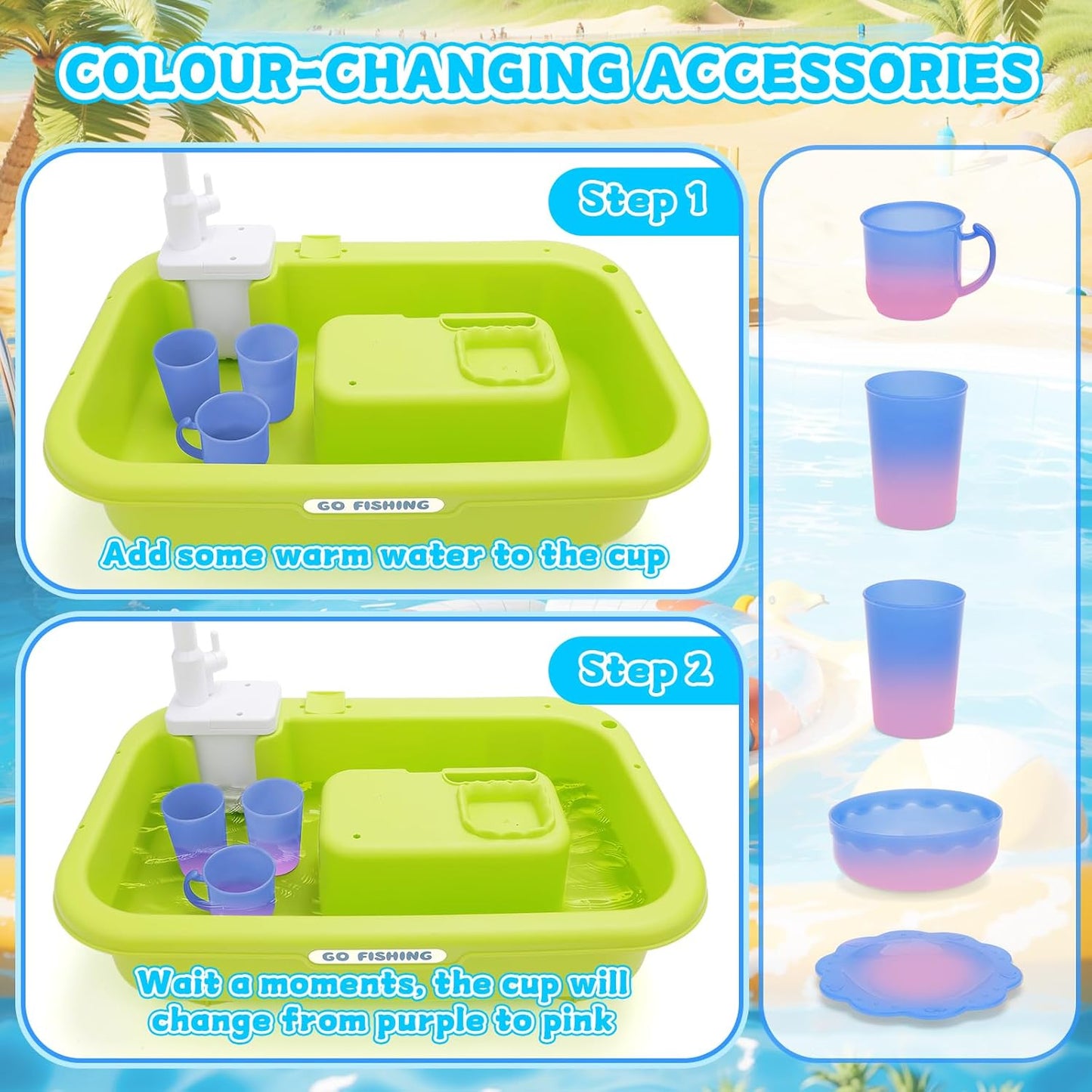 4-in-1 Magic Water & Sand Activity Table | Interactive Play Sink Set 🦀💧