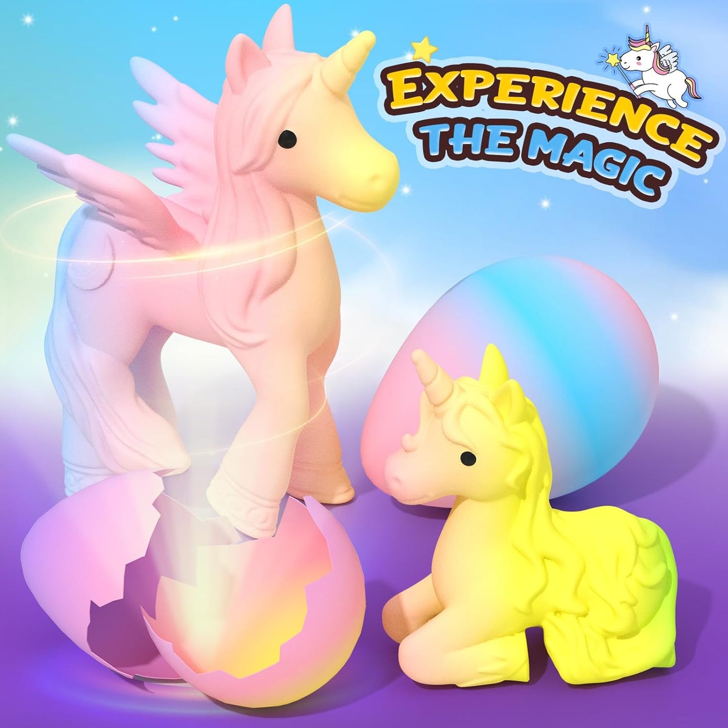 Magic Hatching Unicorn Eggs | 6-Pack Surprise Kit 🦄