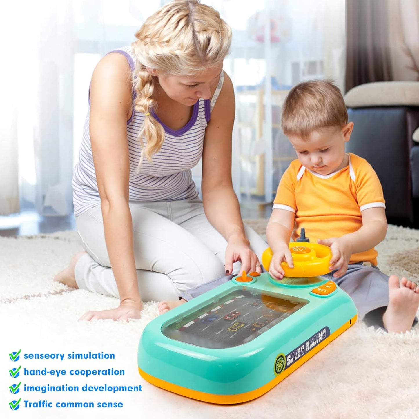 🎉Grand Opening – 50% Off!⏰️ Interactive Educational Toddler Driving Toy | Fun Learning Race Car for Boys & Girls