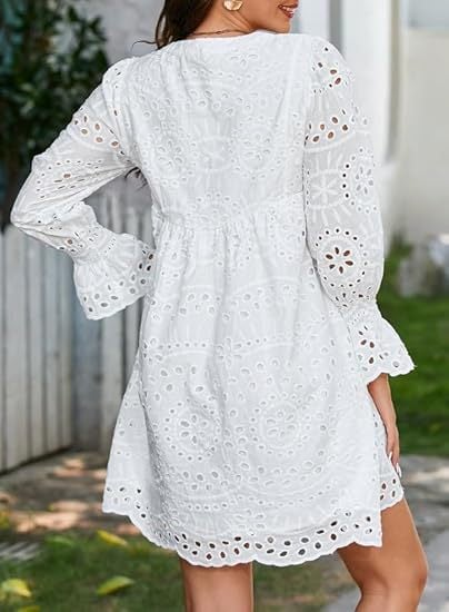 A Line Hollow Out Lace Ruffle Party Dresses (Buy 2 Free Shipping)