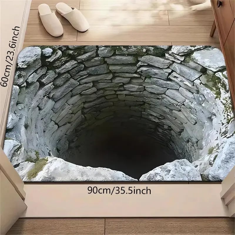 🔥Visual Illusion Endless Abyss Pattern HD Printed Non-Slip Doormat😃
