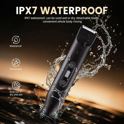 一页Electric Groin Hair Trimmer ,Nose Hair Trimmer, Dual Heads Waterproof Ball Pubic Shaver for Male and Female,Replaceable Ceramic Blade Heads, Wet/Dry Body Razor,Husband Gift