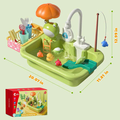 Kids Kitchen Play Sink | Running Water & Dishwasher Toy 💧