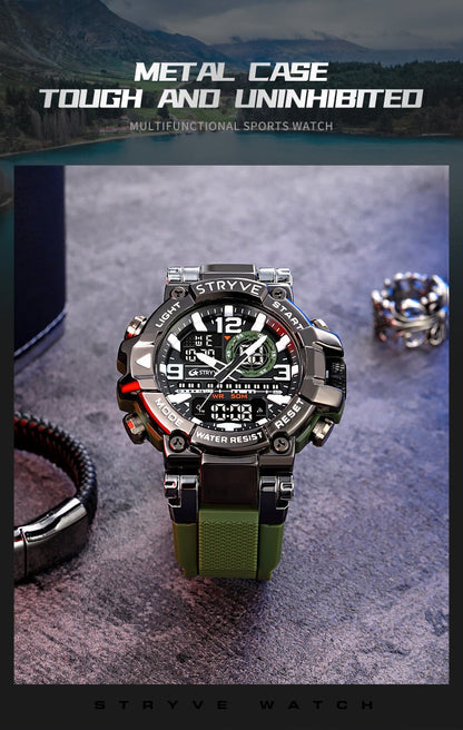 🔥Colourful Men's Digital Sports Waterproof Dual-Screen Electronic Watch