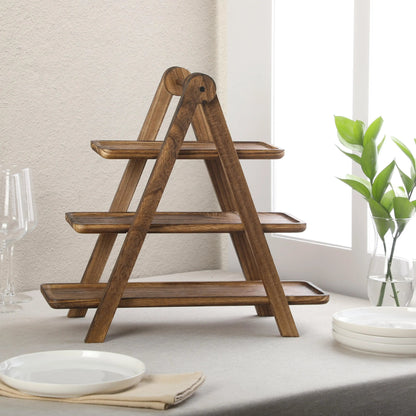 ✨ 3-Tier Wooden Serving Tray Stand