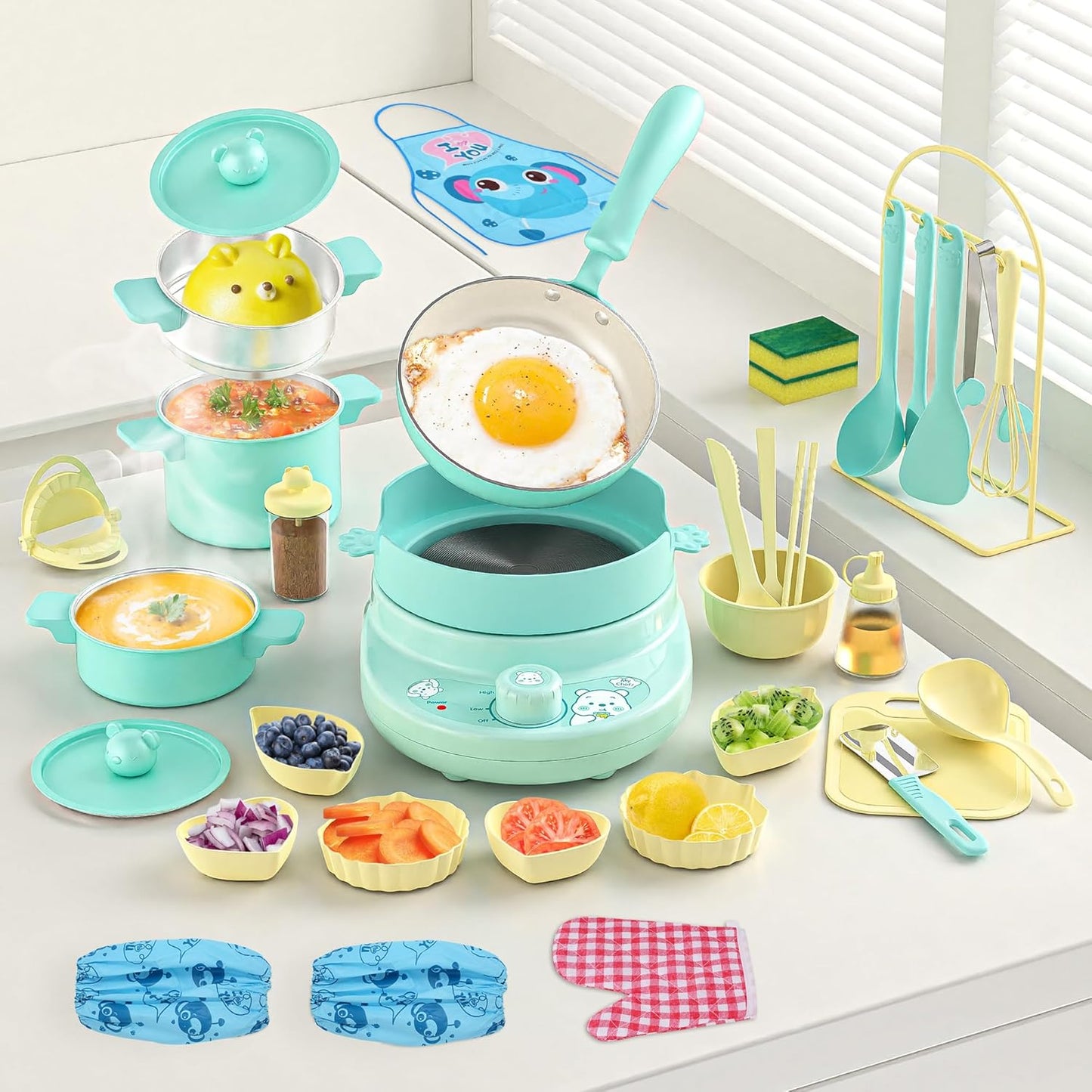 🎉Grand Opening – 50% Off!⏰️ Kids Cooking Sets Real Pink Play Mini Kitchen, Safe Real Food Making Knife Set for Children 8-12 Girls Toddler Montessori Toys