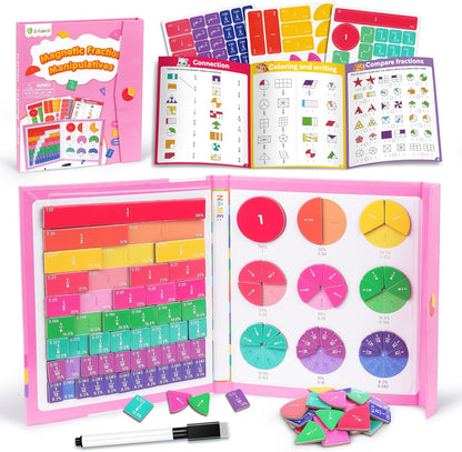 Montessori Magnetic Fraction Book | Visual Math Learning Toy 🧮