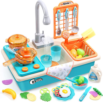 Kids Kitchen Play Sink | Running Water & Dishwasher Toy 💧
