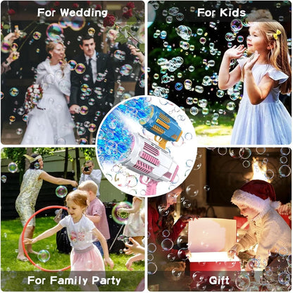 Bubble Gun, 69 Holes Bubble Machine Bubbles Kids Toys for Boys Girls Age 3 4 5 6 7 8 9 10 11 12 Year Old, Summer Outdoor Toy Birthday Wedding Party Halloween Favors
