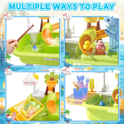 4-in-1 Magic Water & Sand Activity Table | Interactive Play Sink Set 🦀💧