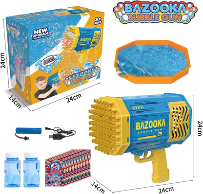 Bubble Gun, 69 Holes Bubble Machine Bubbles Kids Toys for Boys Girls Age 3 4 5 6 7 8 9 10 11 12 Year Old, Summer Outdoor Toy Birthday Wedding Party Halloween Favors