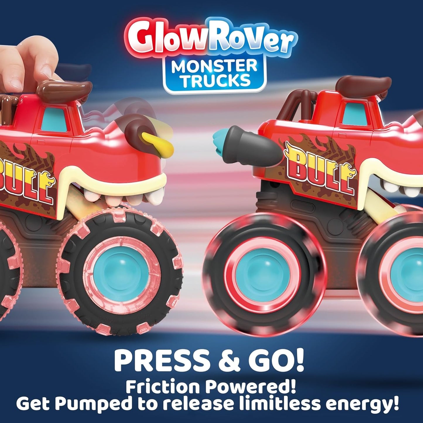 💥 3 Pack Monster Truck Toy | Motion Activated Light Up Cars for Toddlers