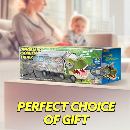 ⏰ LAST DAY 60% OFF 💥 13 in 1 Dinosaur Toys for Kids 3-5, Dinosaur Truck with 12 Pull Back Cars, Birthday Gifts Toys for 3 4 5+ Year Old Boy, Transport Carrier Truck for Toddlers, Christmas Great Gifts for Grandkids