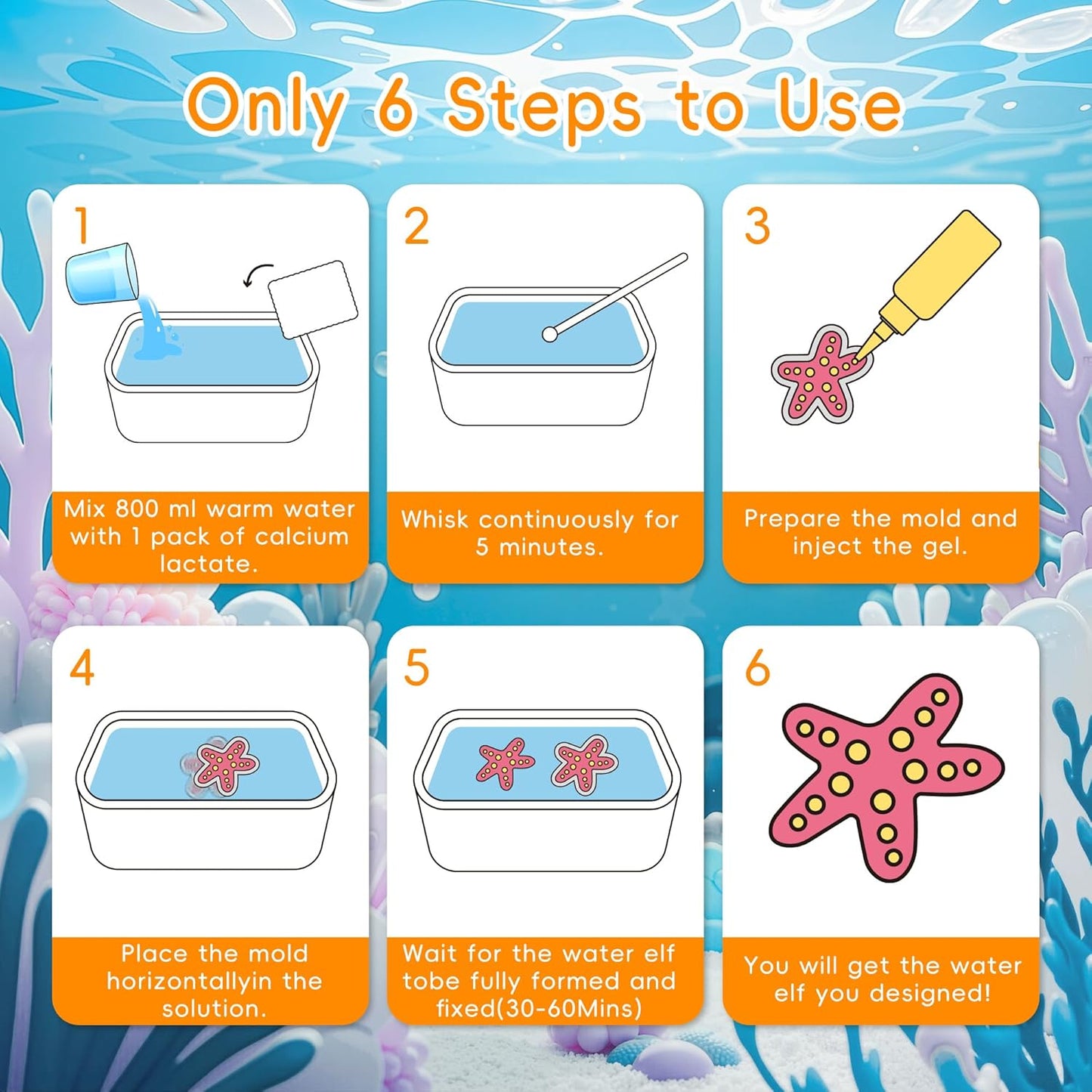 🎉Grand Opening – 50% Off!⏰️ Magic Water Elf Toy Kit for Kids – 20 Gels (11 Standard + 6 Glitter + 3 Glow) & 10 Molds, DIY Squishy Maker, Aqua Fairy Gel Toys, Night Glow & Glitter, Valentine Gifts for Boys & Girls 3+