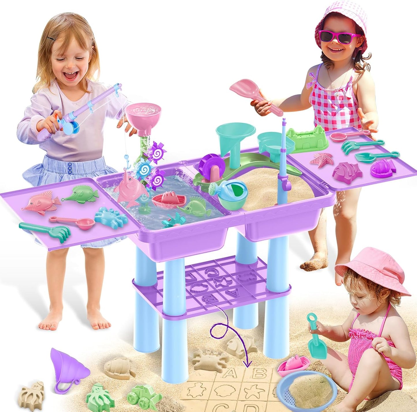 2-in-1 Sand & Water Activity Table | 25-Piece Sensory Play Set 🏖️💦