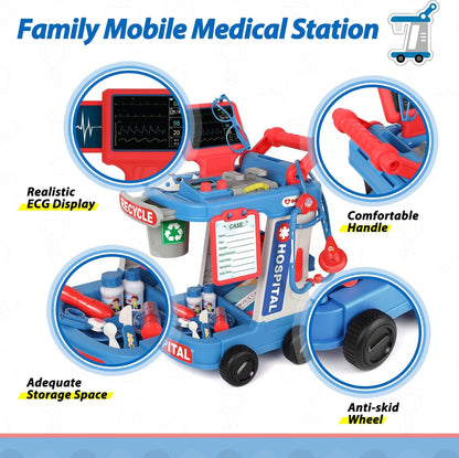 Kids Interactive Doctor Play Station | With Trolley, Stethoscope & Dress-Up 🩺
