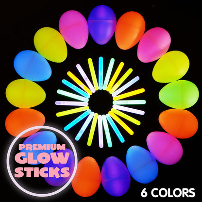 🌙100 Pcs Easter Eggs with 150 Pcs Mini Glow Sticks for Kids 🐰