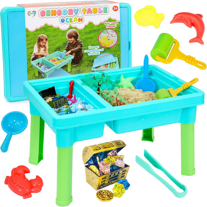 3-in-1 Kids Sensory Play Table | All-in-One Activity Set with Magic Sand ✨🏝️