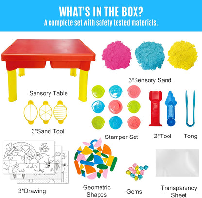 3-in-1 Kids Sensory Play Table | All-in-One Activity Set with Magic Sand ✨🏝️