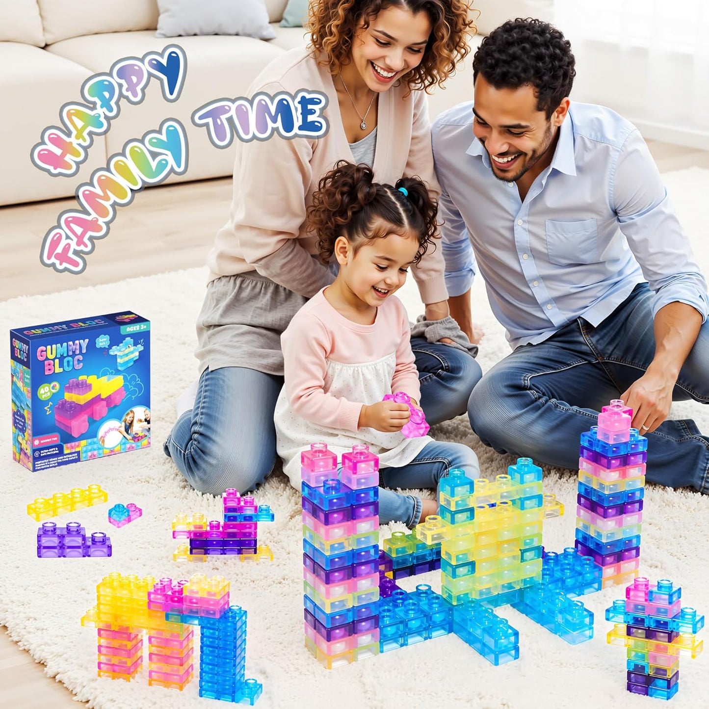 Soft Sensory Building Blocks | 40-Piece Montessori Set 🧱