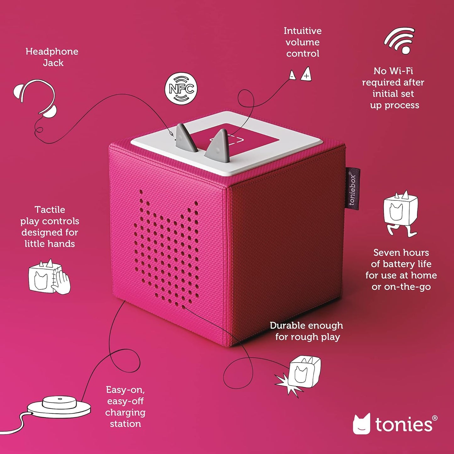 Toniebox 1 Audio Player Starter Set with Playtime Puppy - Listen, Learn, and Play with One Huggable Little Box - Light Blue