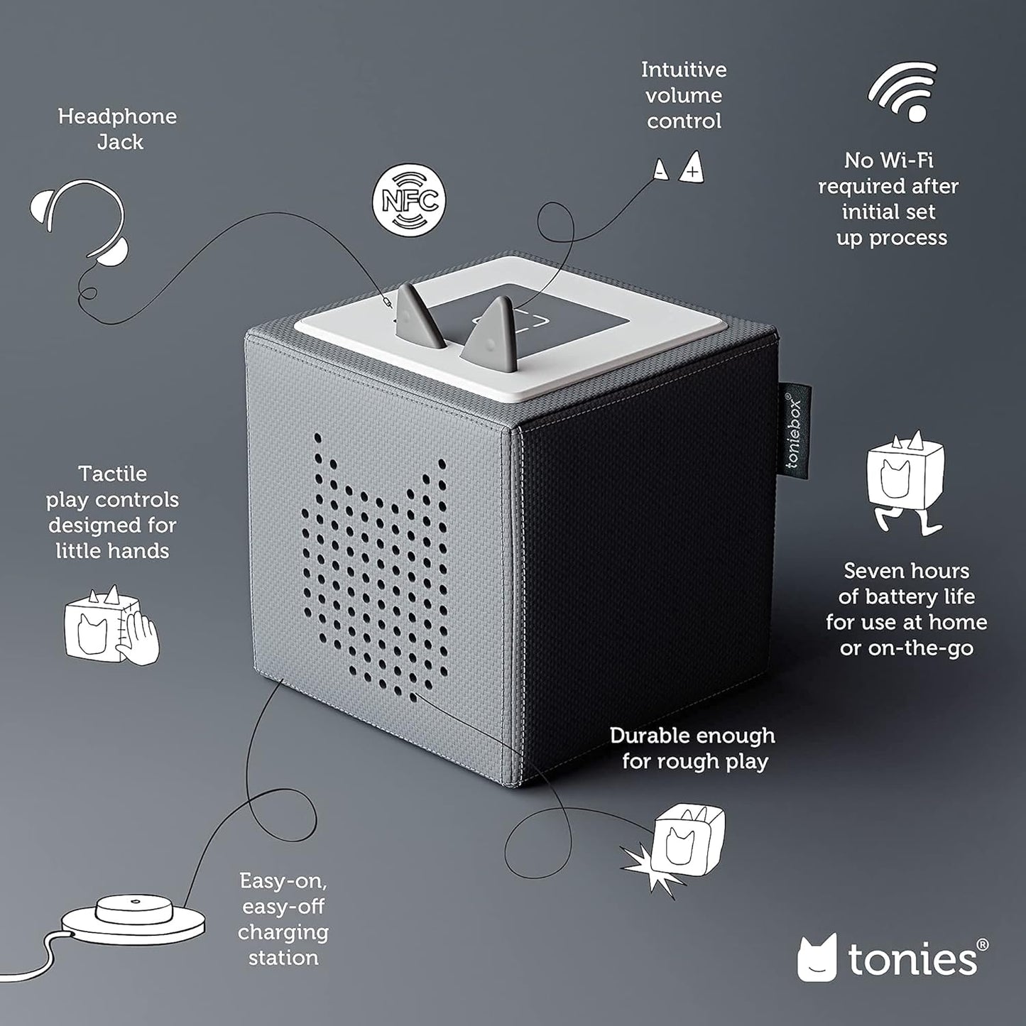 Toniebox 1 Audio Player Starter Set with Playtime Puppy - Listen, Learn, and Play with One Huggable Little Box - Light Blue