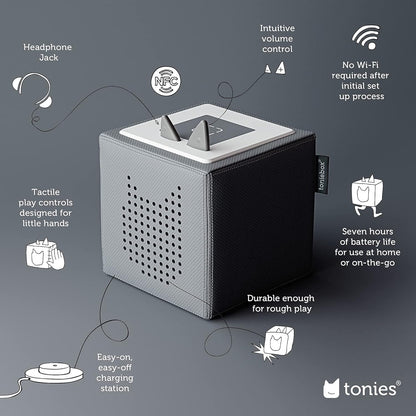 Toniebox 1 Audio Player Starter Set with Playtime Puppy - Listen, Learn, and Play with One Huggable Little Box - Light Blue