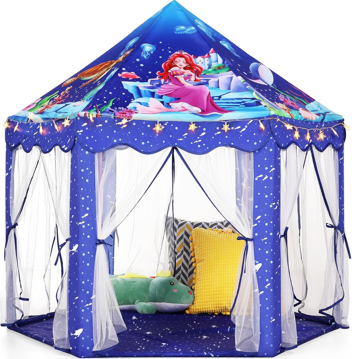 Princess Tent Girls Large Playhouse Kids Castle Play Tent with Star Lights Toy