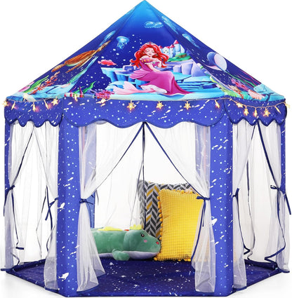 Princess Tent Girls Large Playhouse Kids Castle Play Tent with Star Lights Toy