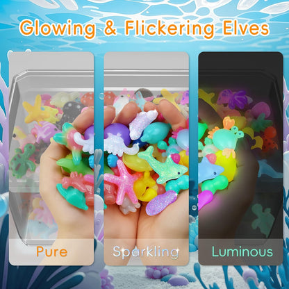 🎉Grand Opening – 50% Off!⏰️ Magic Water Elf Toy Kit for Kids – 20 Gels (11 Standard + 6 Glitter + 3 Glow) & 10 Molds, DIY Squishy Maker, Aqua Fairy Gel Toys, Night Glow & Glitter, Valentine Gifts for Boys & Girls 3+